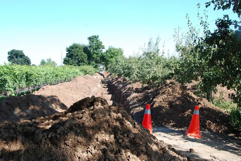 The Good Earth's dusty laneway is a trench!