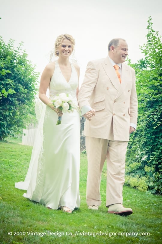 Bride Bronwen and Father Rodney Clark